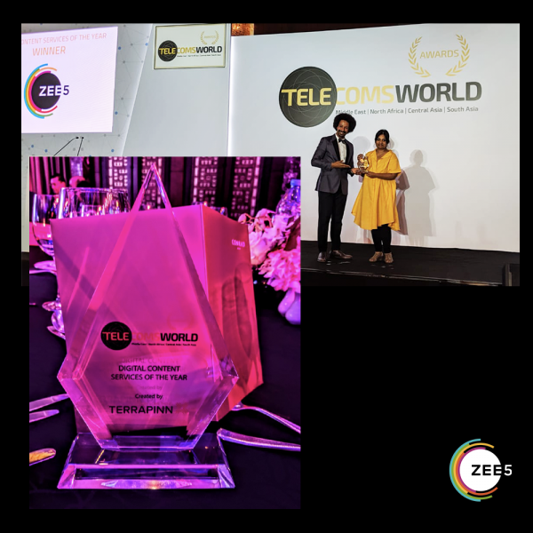 ZEE5 Wins ‘Digital Content and Streaming Service of the Year’ at the 2020 Telecoms World Middle East Awards !!!